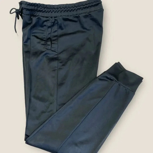 Monki Jogger Track Sweatpants High Rise Waist Size XS Black Pintucked Cuff Ankle - Picture 4 of 13